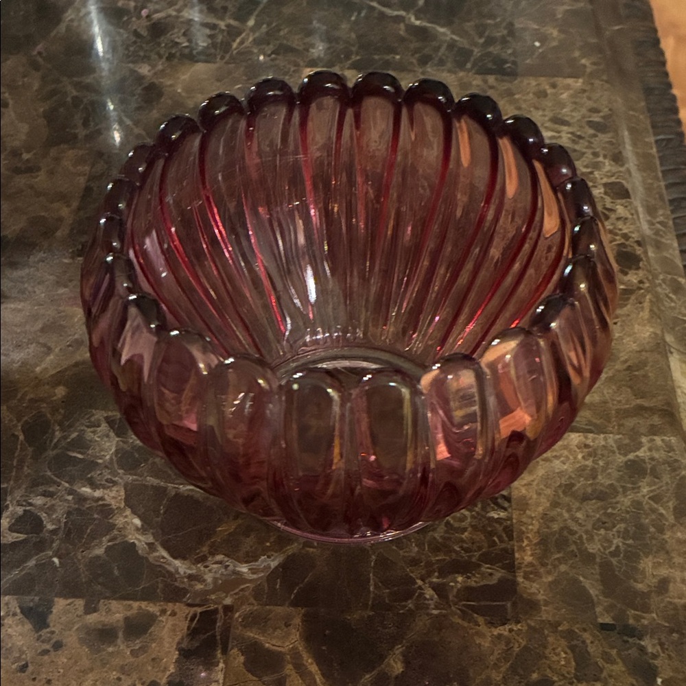 Elegant Ribbed Glass Bowl